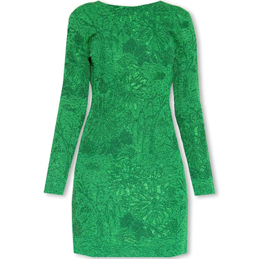 Givenchy Dress In Lurex With Floral Jacquard Absynthe Green