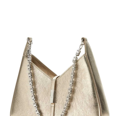 Givenchy Small Cut Out Bag In Laminated Leather With Chain Dusty Gold