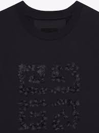 Givenchy Women T-Shirt In Cotton With 4G Emblem In Flowers Black