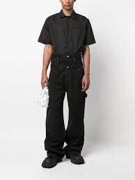 Off White Wave Off Canvas Double Over Pants Black