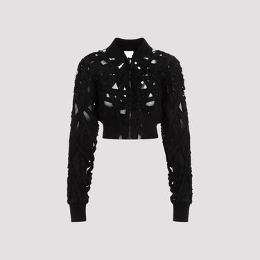 Rick Owens Womens Embroidered Woven Bomber Blck