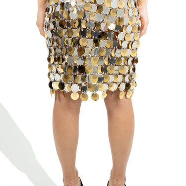 Paco Rabanne Women Gold And Silver Sparkle Skirt