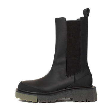 Off White Calf Sponge Chelsea Boot Black Military