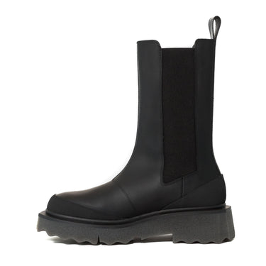 Off White Calf Sponge Chelsea Boot Black Military