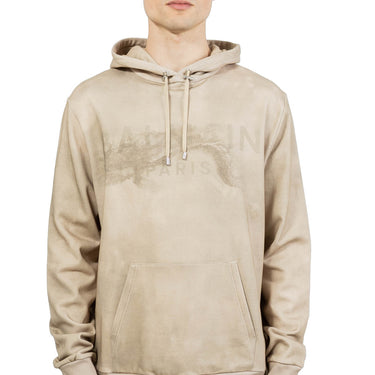 Balmain Hoodie In Eco-Responsible Cotton With Balmain Paris Desert Logo Print Molt/San