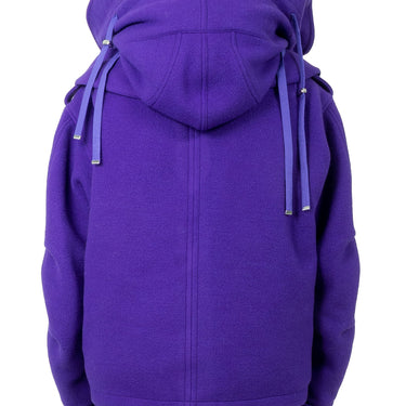 Off White Wool Hooded Short Parka Violet