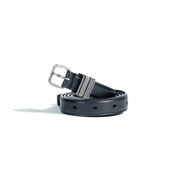 Saint Laurent Black Belt With Loops Overlay