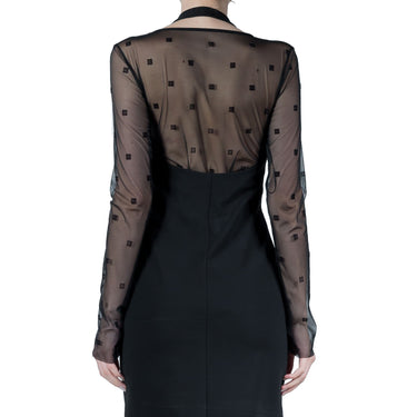 Givenchy Dress In Bi-Material 4G Pattern Black