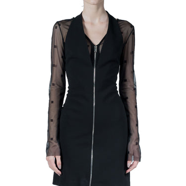 Givenchy Dress In Bi-Material 4G Pattern Black